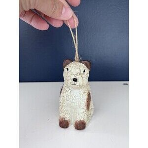 Brand New October Hill Holiday Spotted Crackle Finish Dog Christmas Ornament